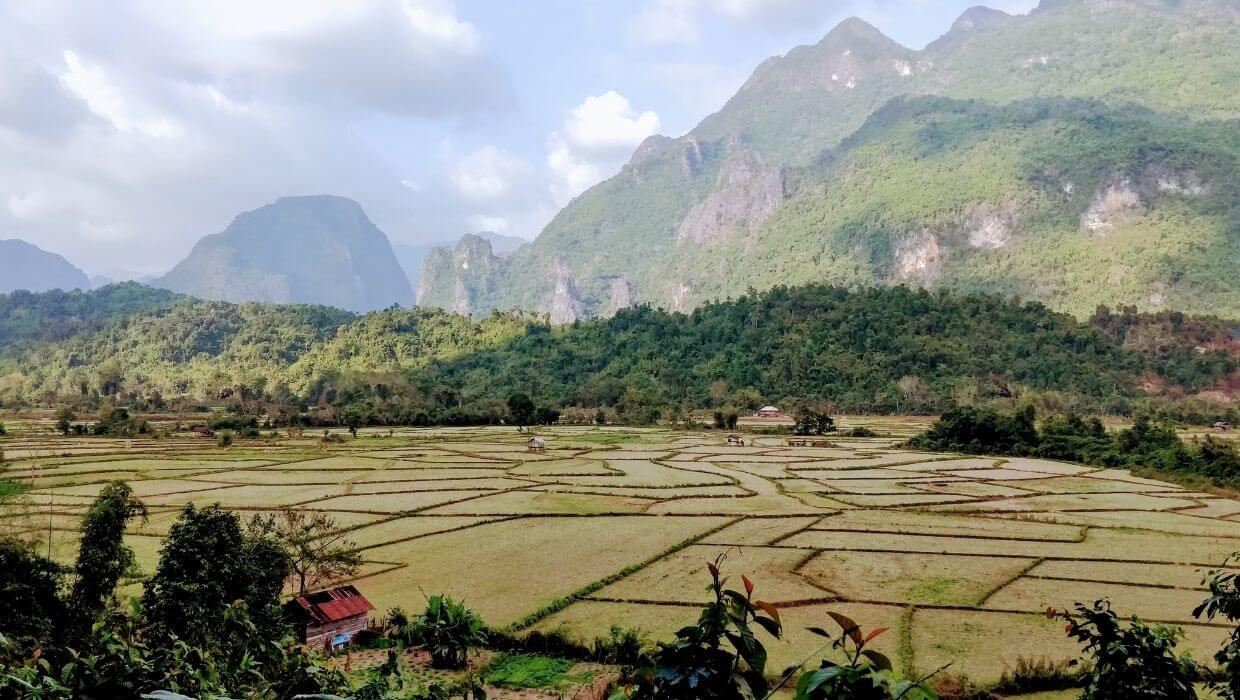 View over Vang Vieng Laos 