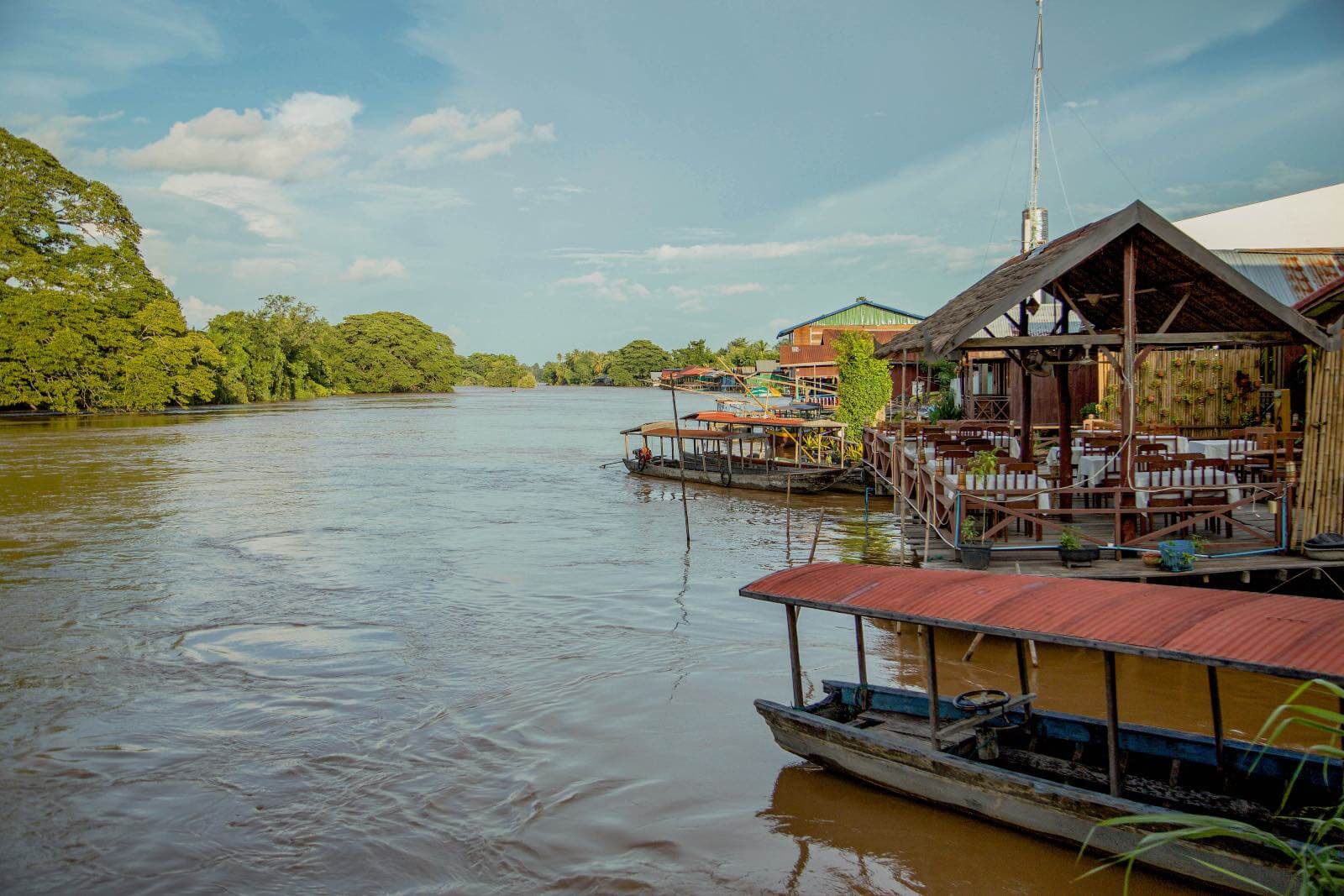 Don Det Laos Houses on the water in Don Det, Laos