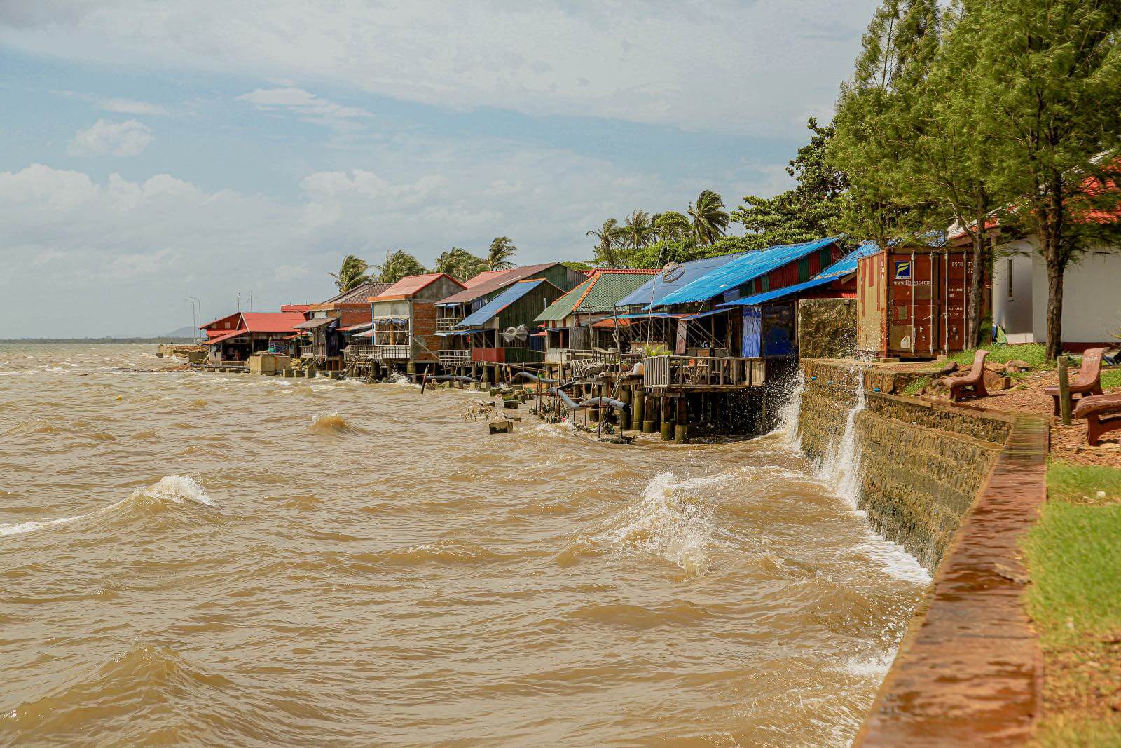 View of the town of Kep, Cambodia on the river