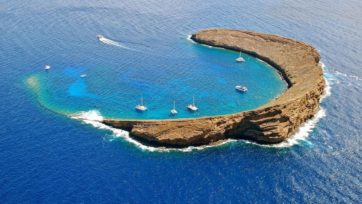 Molokini in Maui view from above