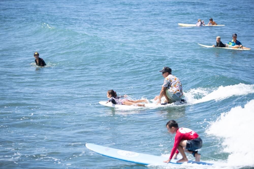 Surf Camp Surf camp at breakwall in Lahaina, Maui