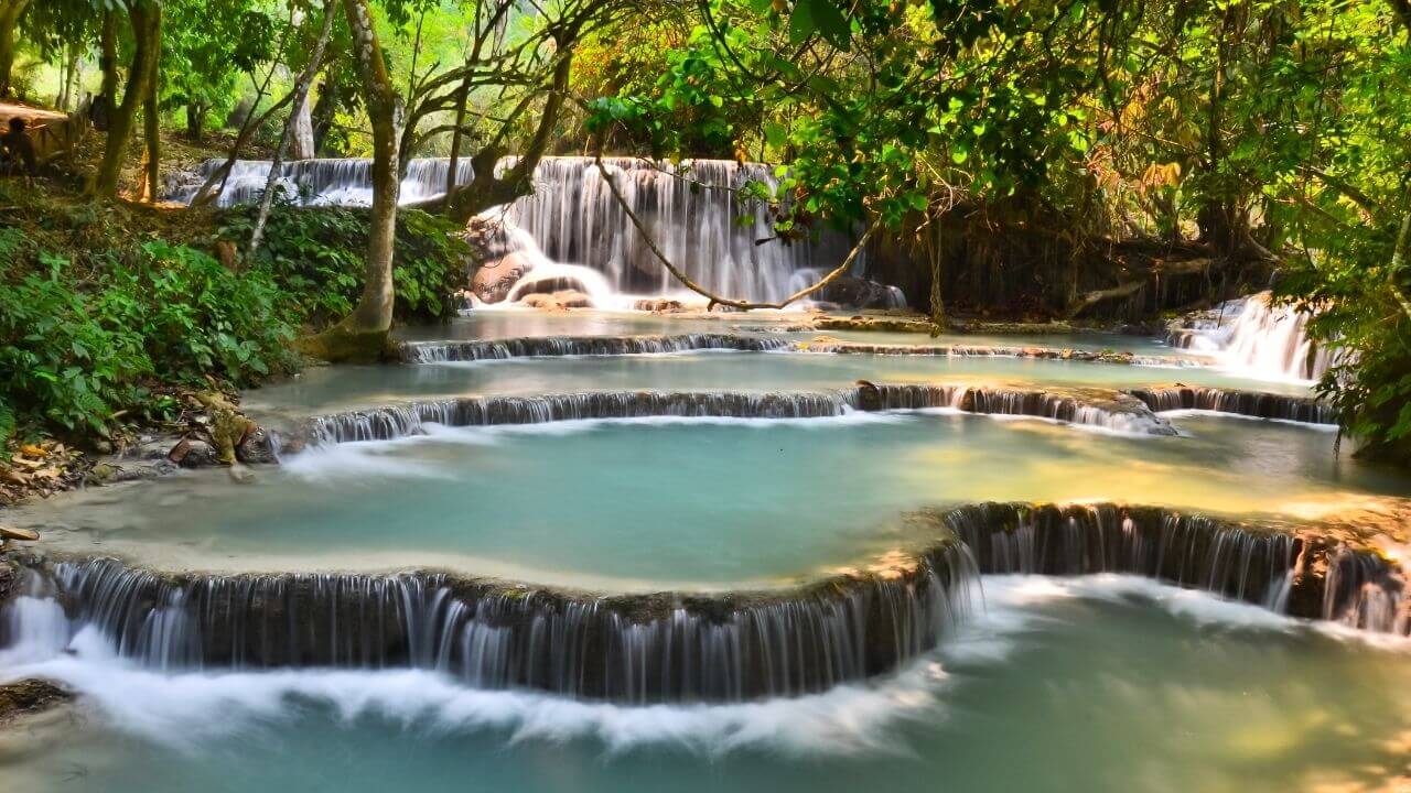 Kuang Si Falls Laos Kuang Si Falls Laos outside of Luang Prabang