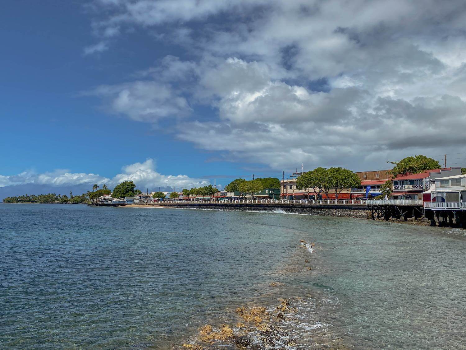 View of Lahaina town in Maui from a distance