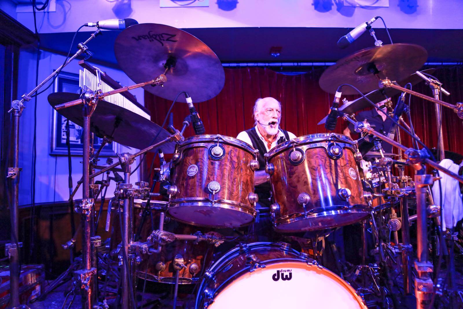 Mick Fleetwood on the drums-2 Mick Fleetwood on the drums at Fleetwoods on Front Street