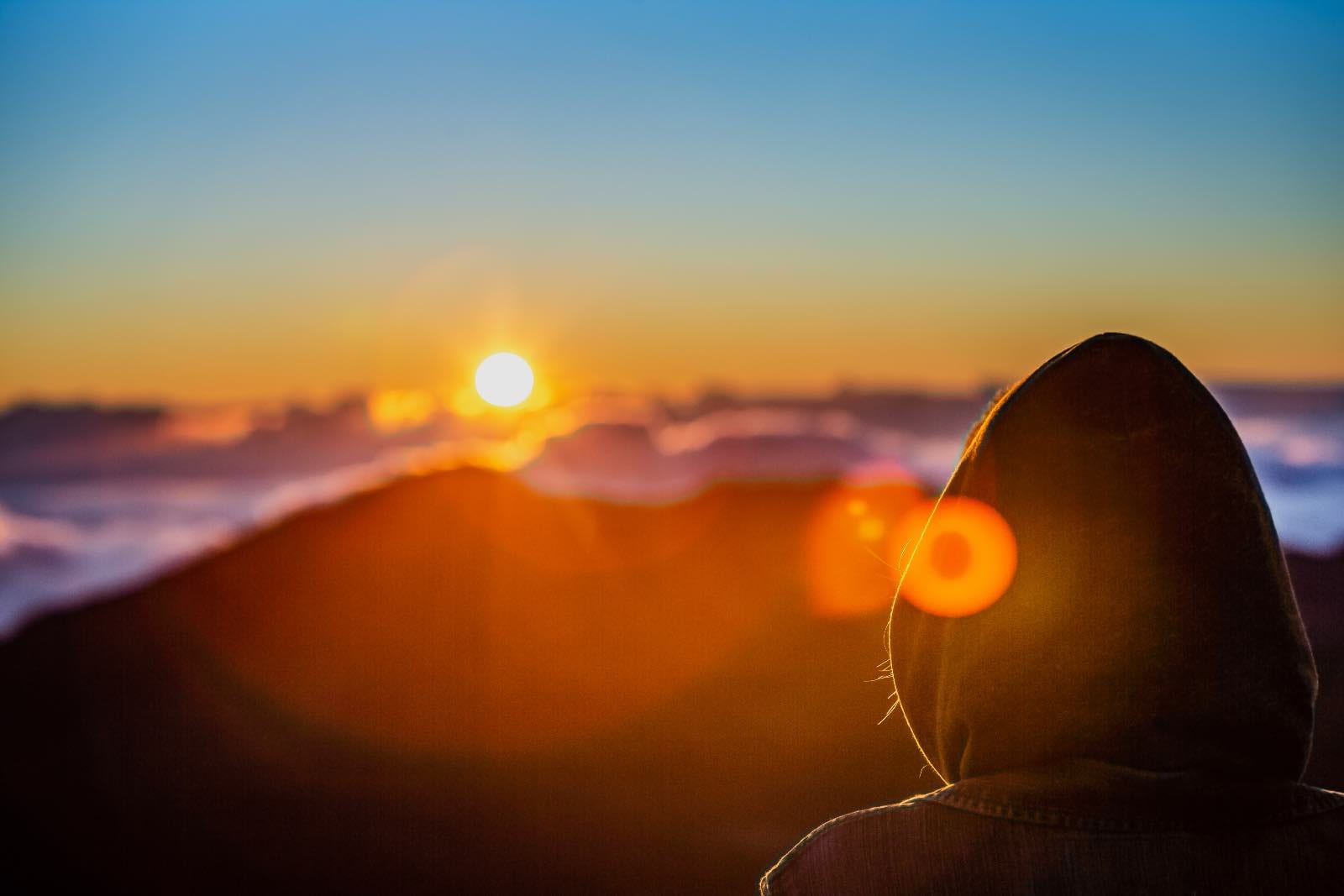 Sunrise atop Haleakala volcano on Maui