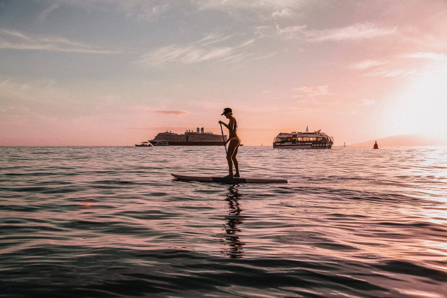 Stand up paddle boarding in Lahaina Maui