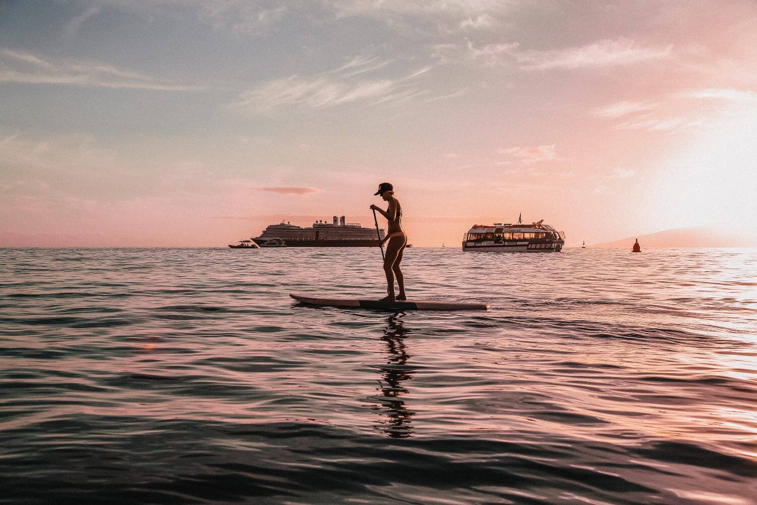Supping in Lahaina Maui-2 Stand up paddle boarding in Lahaina Maui