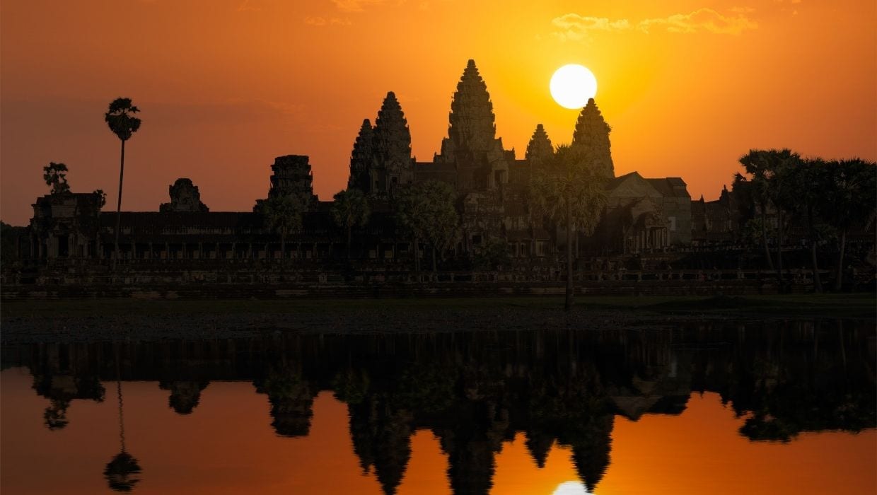 Sunrise over Angkor Wat Cambodia in Siem Reap