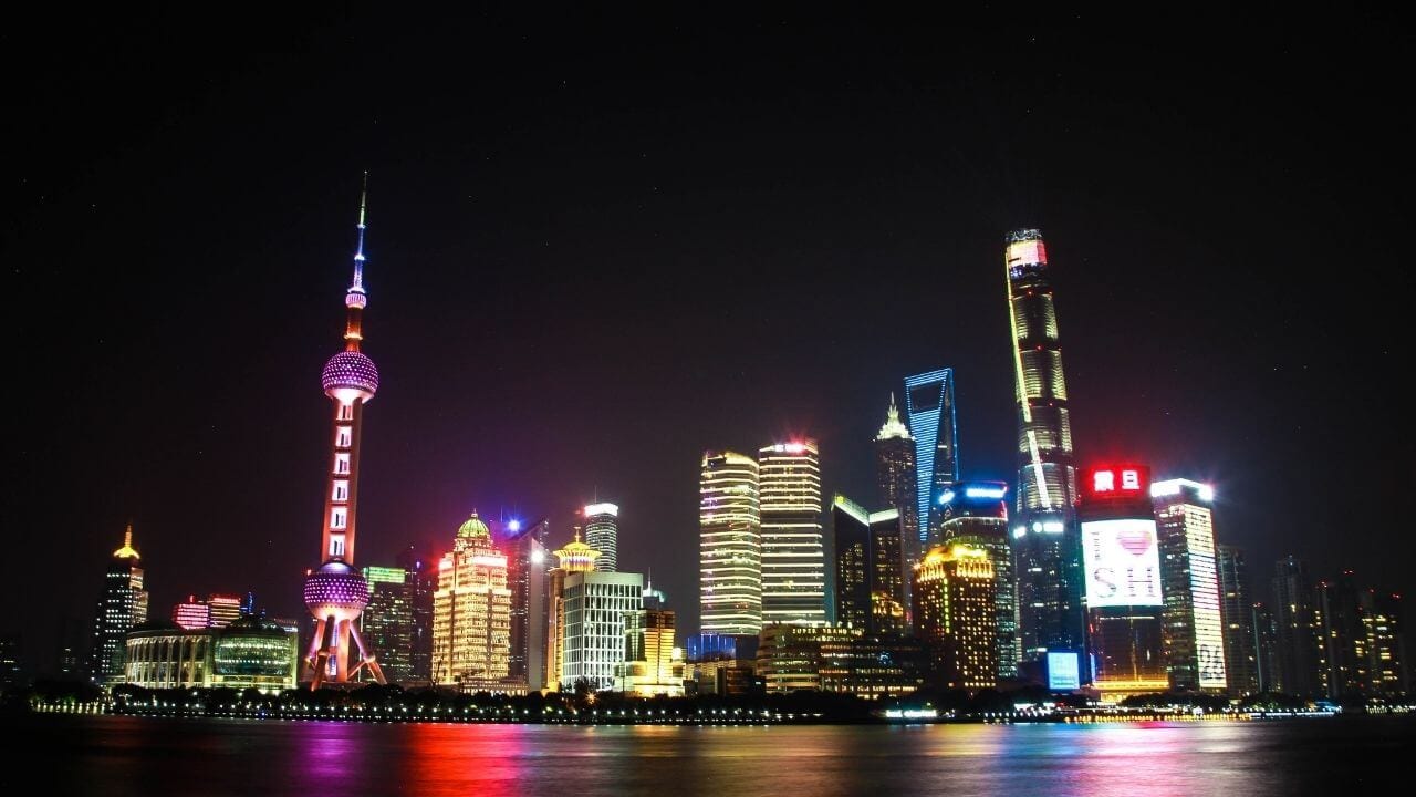 The bund skyline in Shanghai China The bund skyline in Shanghai China