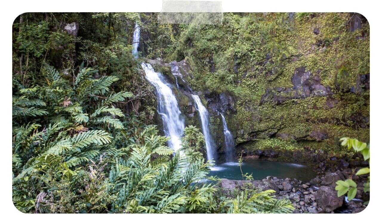 One of the best waterfalls on the road to Hana Three little bears waterfall on the road to Hana