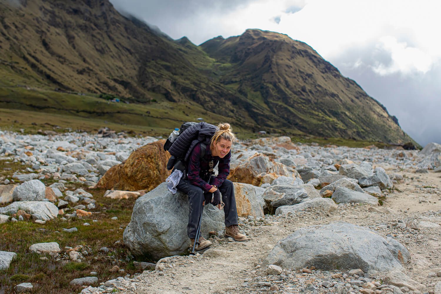 I'm Jess Traveling exhausted on the Salkantay Trek