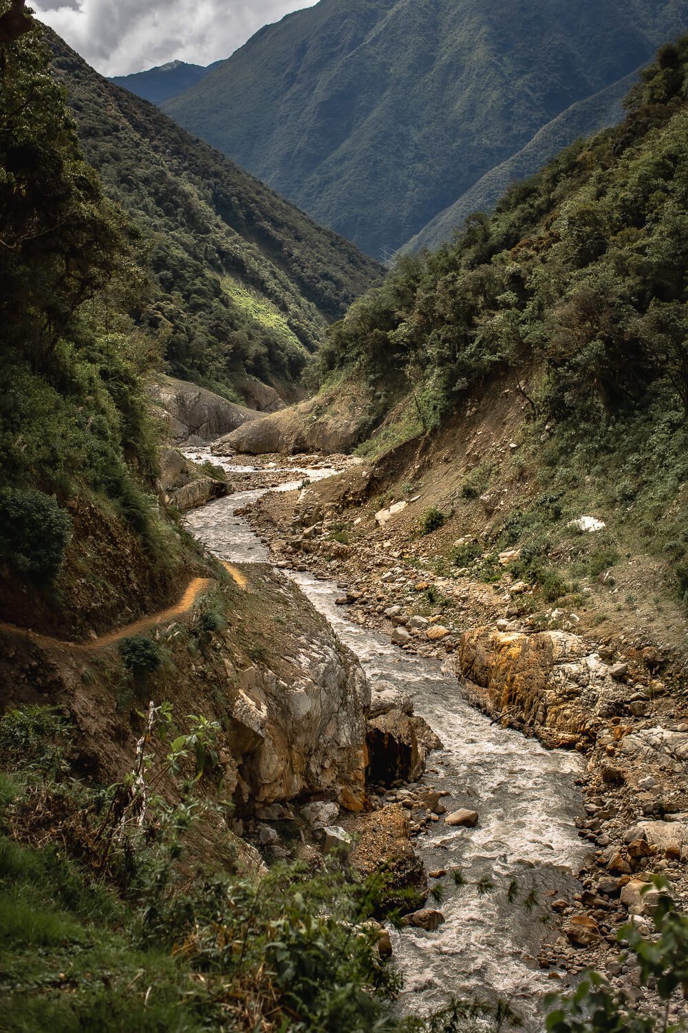 Salkantay Trek Day 3 The river running through the canyon in Peru
