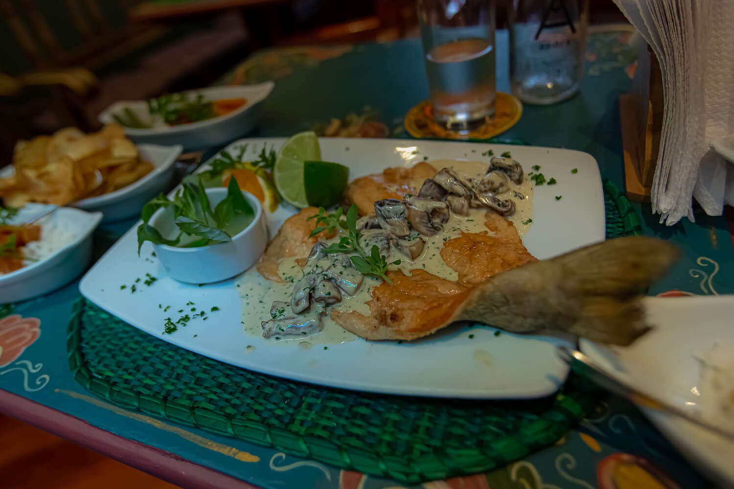 One of the best things to do in Aguas Calientes is eat a tasty meal Eating a tasty meal at Indio Feliz in Aguas Calientes, Peru