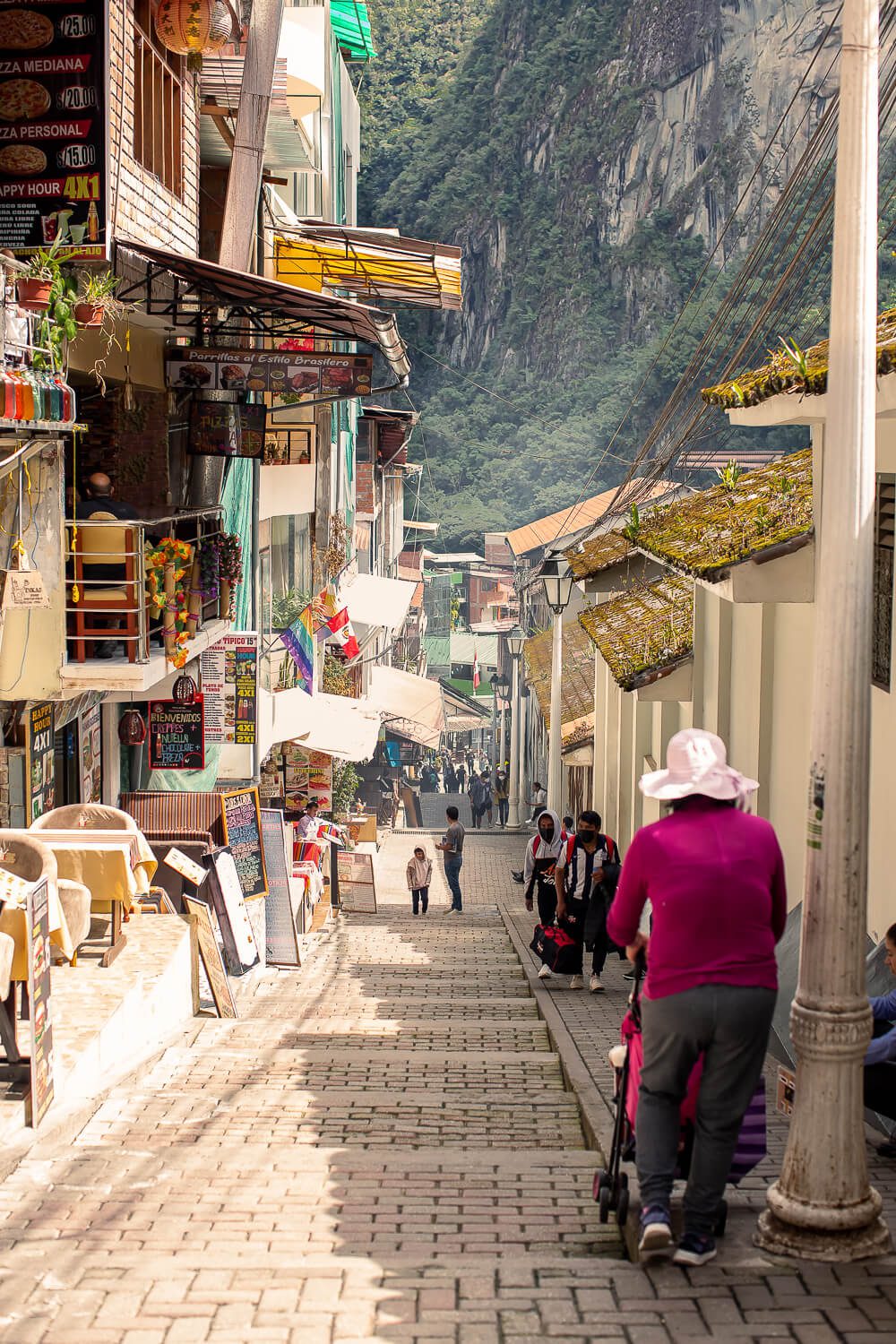 Pretty streets in Peruvian towns The town of Aguas Calientes