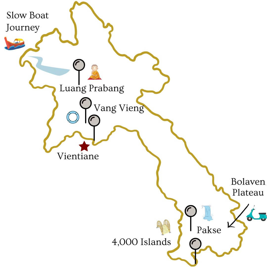 Laos Travel Guide Map