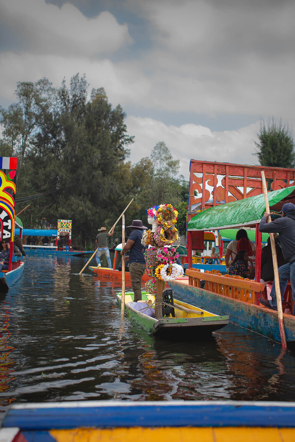 The colorful gondolas of Mexico City Floating Canals Xochimilco Boats