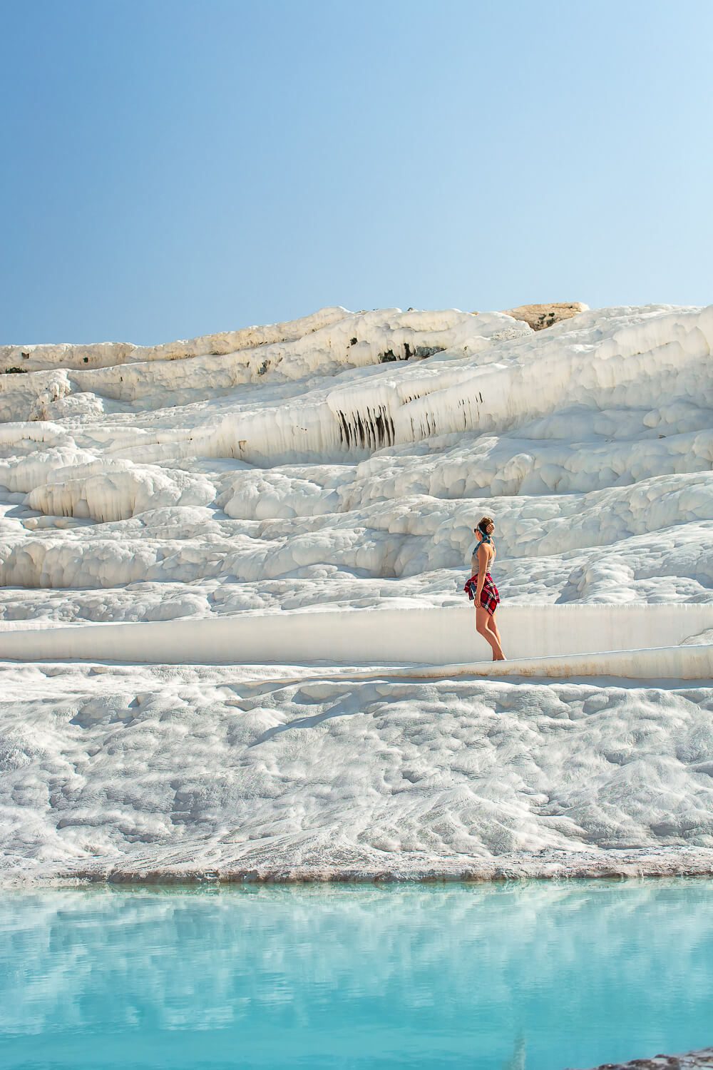Turkey Cotton Castle I'm Jess Traveling in the Travertine Pools in Turkey