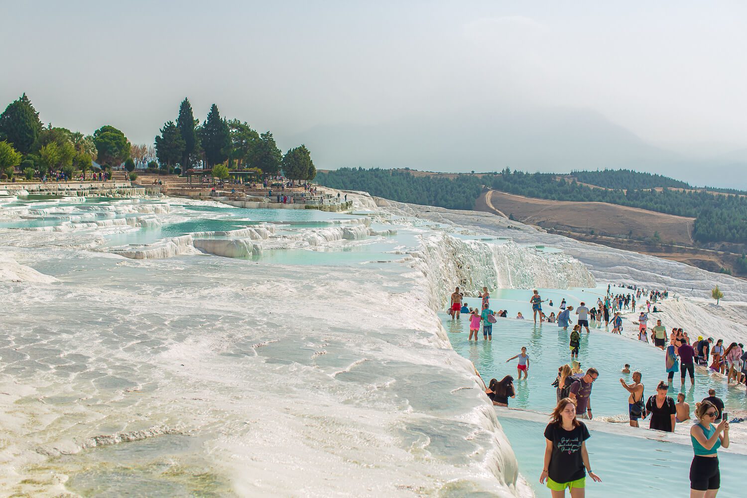 Busy thermal pools in Turkey