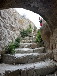 The stairs up the Ortahisar Castle The stairs up the Ortahisar Castle