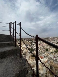 Walking up Ortahisar Castle Walking up Ortahisar Castle