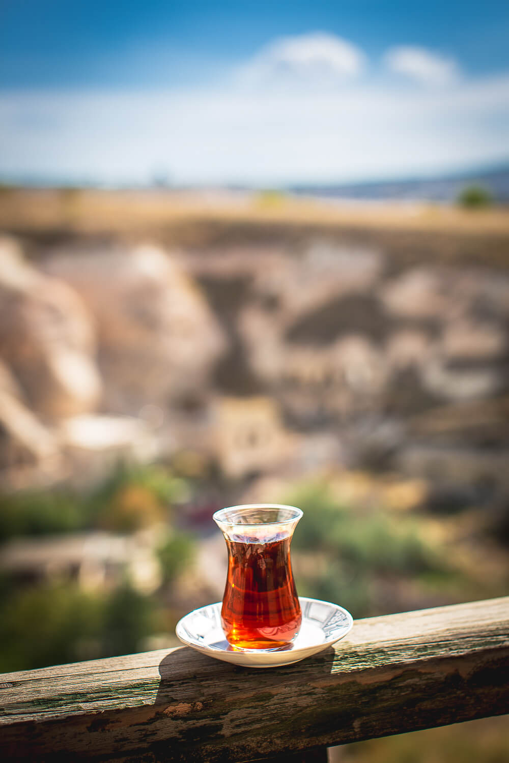 Tea time in Turkey Tea at the Cavusin Castle