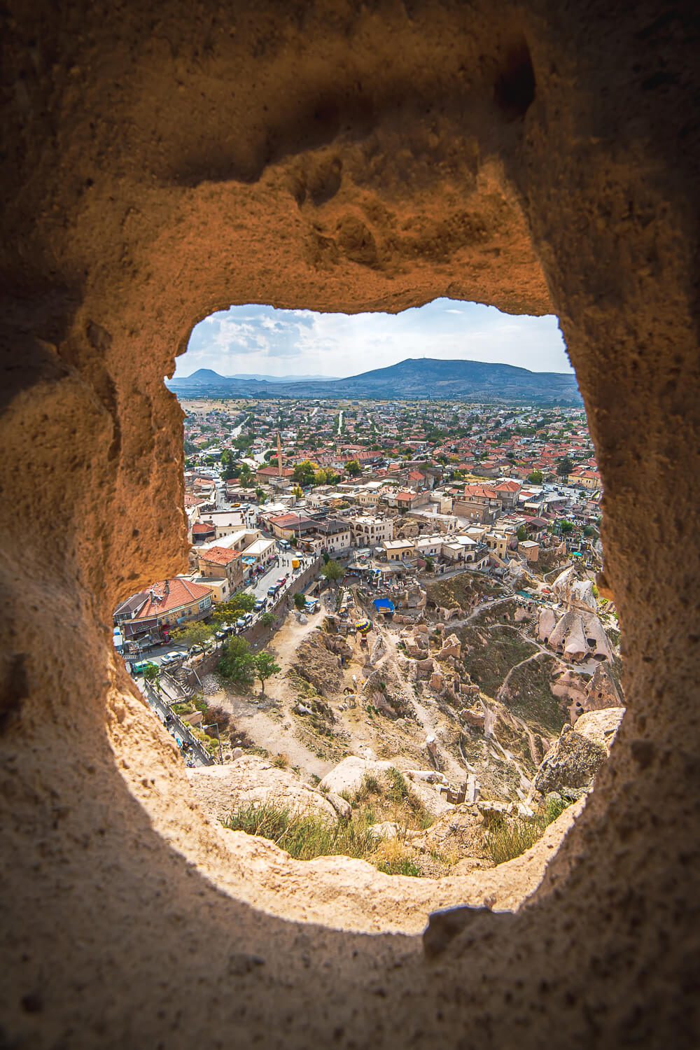 A view from the inside of Uchisar Castle A view from the inside of Uchisar Castle