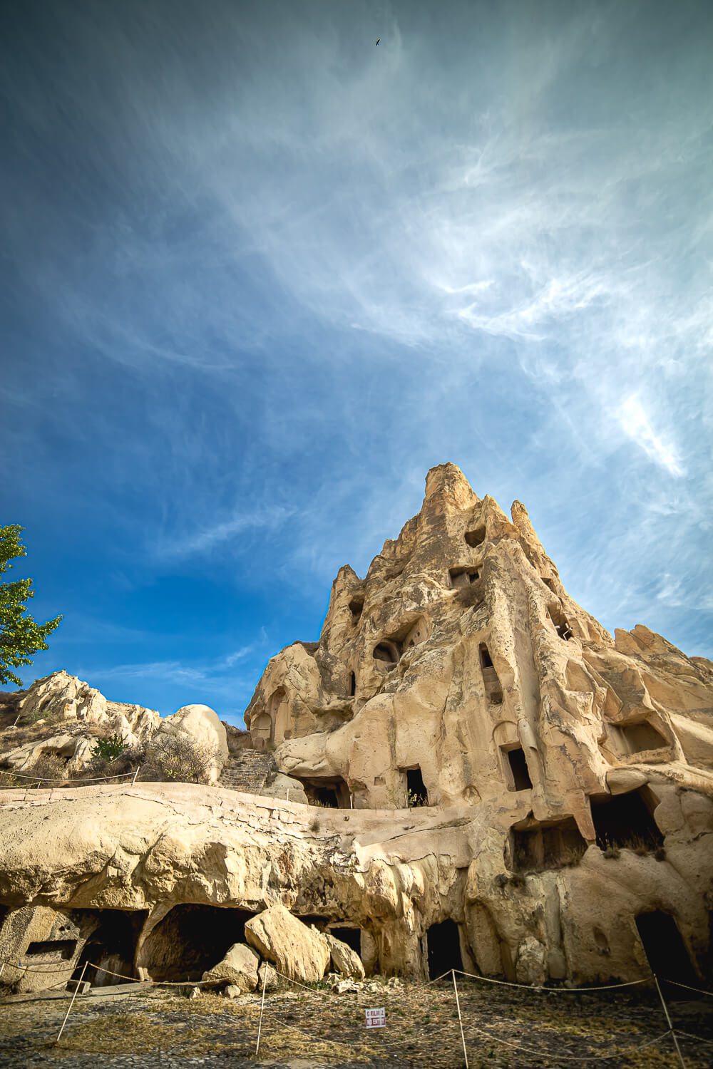 Monasteries carved into the rock in Goreme Turkey 