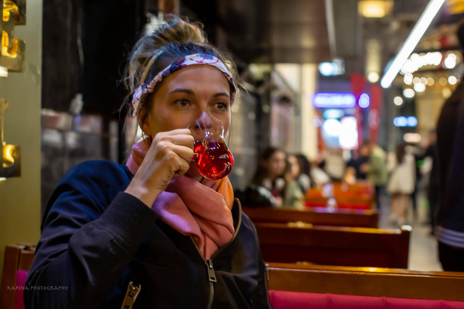 Drinking Turkish tea in Istanbul