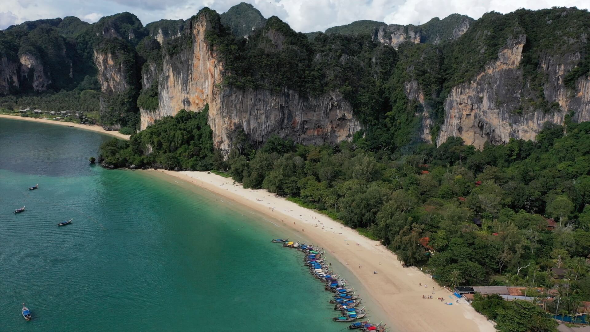 Limestone cliffs and spectacular scenery on Railay Beach