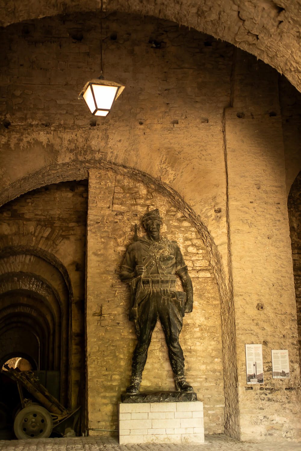 Gjirokaster, albania Statue inside a castle