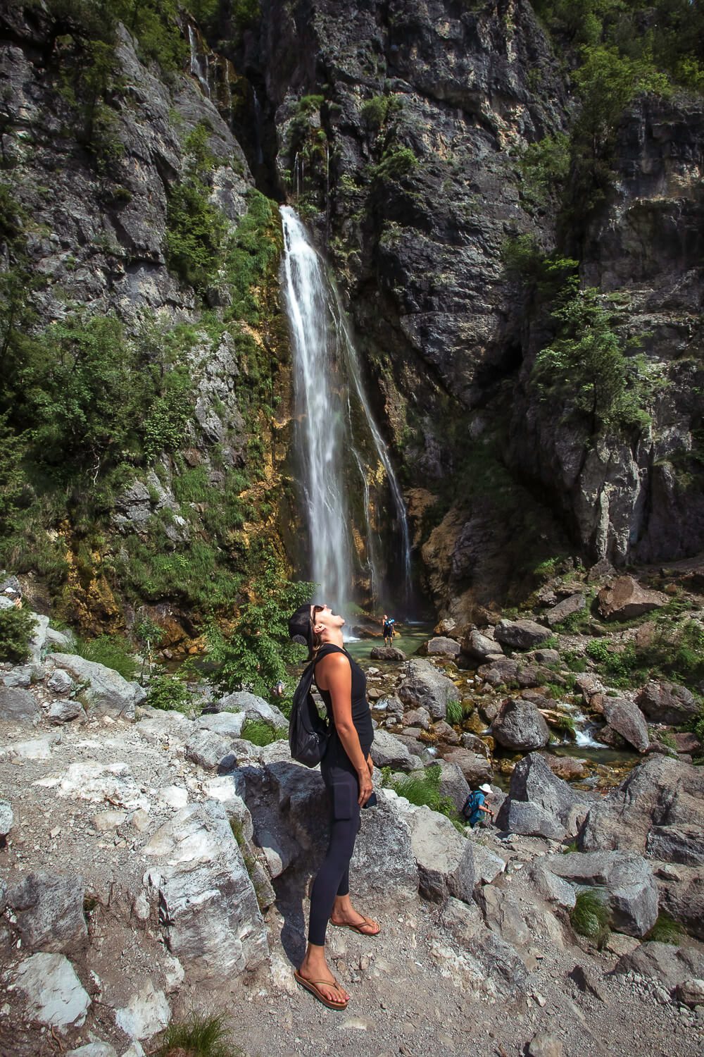 Grunas Waterfall in Theth Im Jess Traveling at Grunas Waterfall