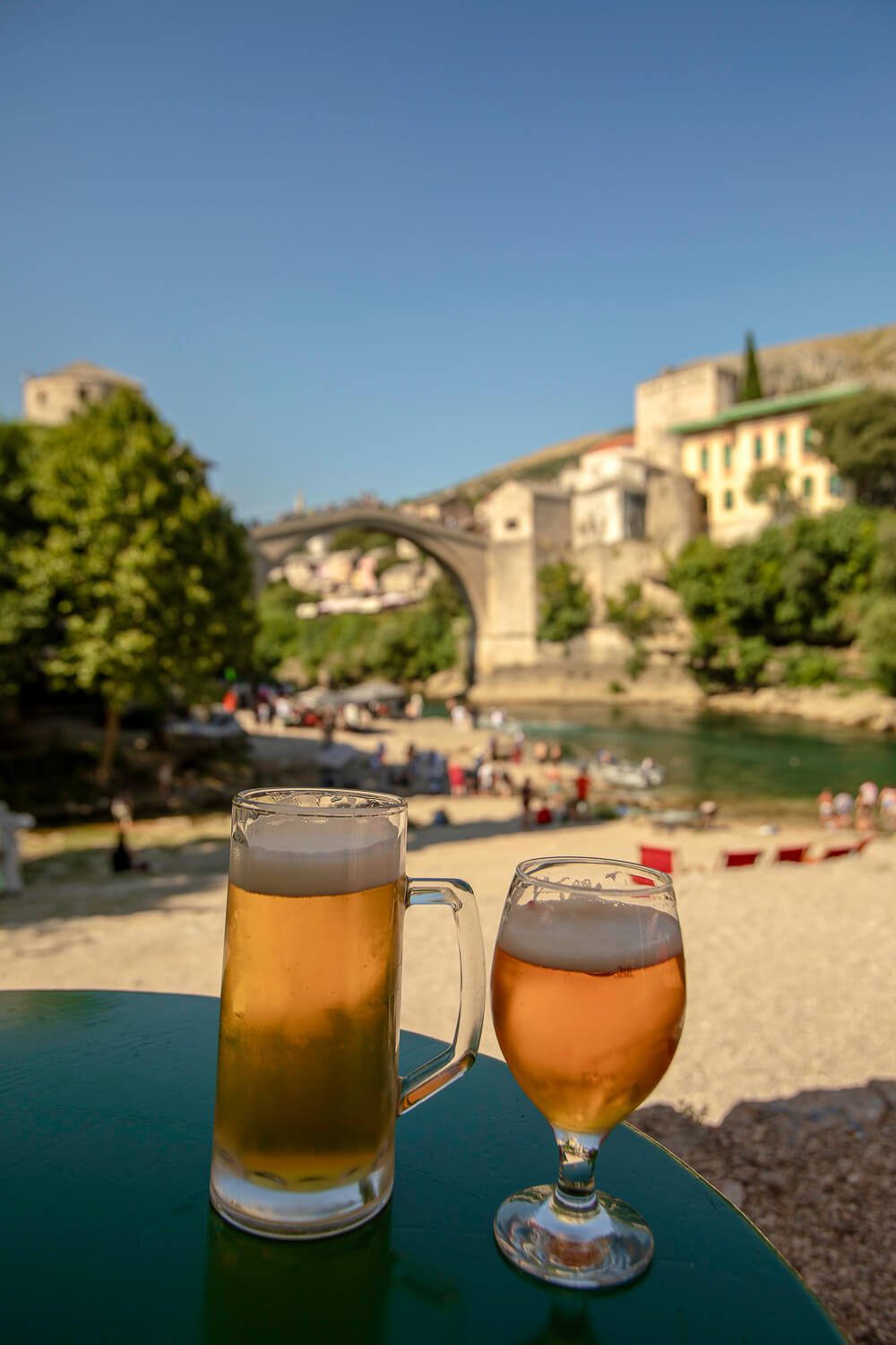 Drinks in front of Stari Most