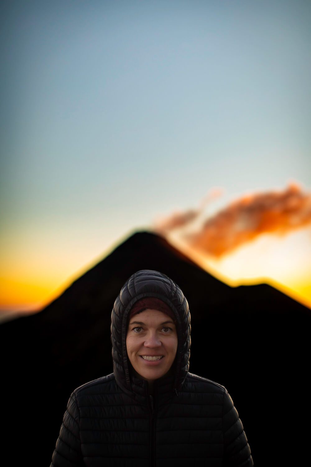 Im Jess Traveling in front of Fuego Volcano