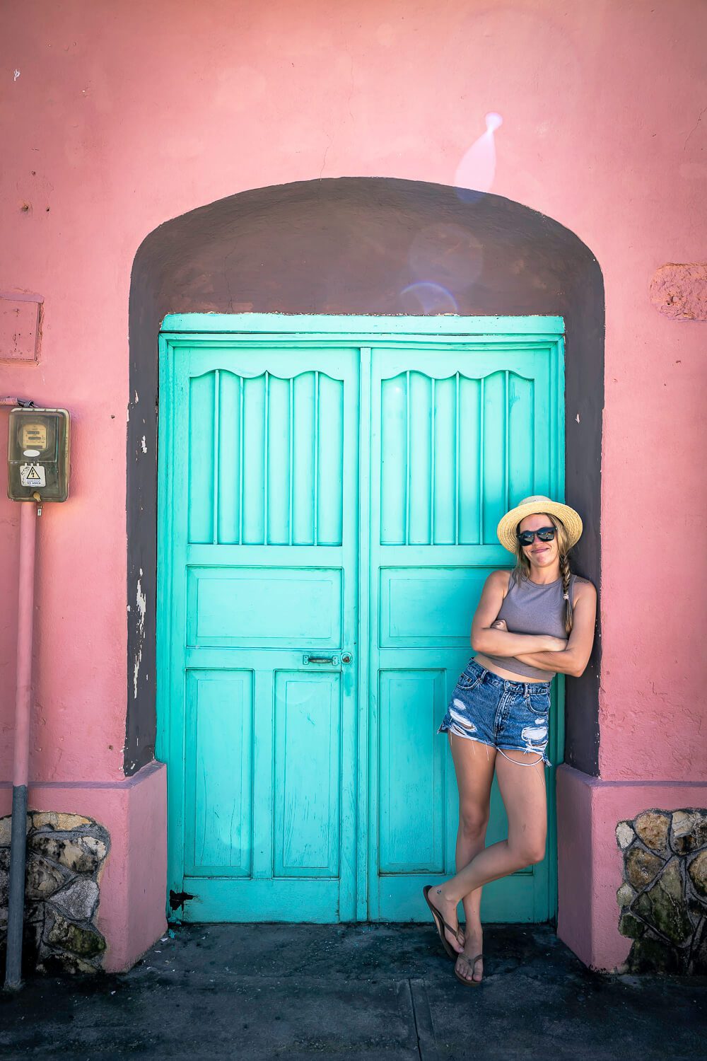 Colorful Door in Flores Guatemala
